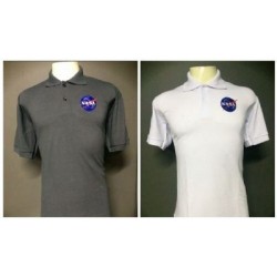 POLO MASCULINA COM LOGO DA NASA