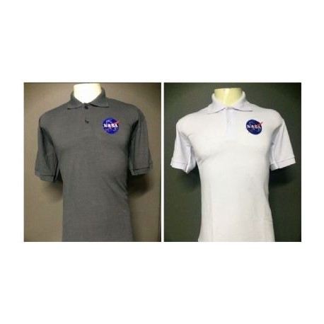 POLO MASCULINA COM LOGO DA NASA